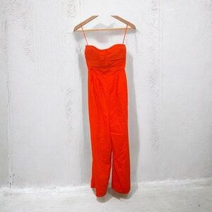 NWT SWEET LEMON linen blend Strapless Jumpsuit wedding guest summer Beachy S